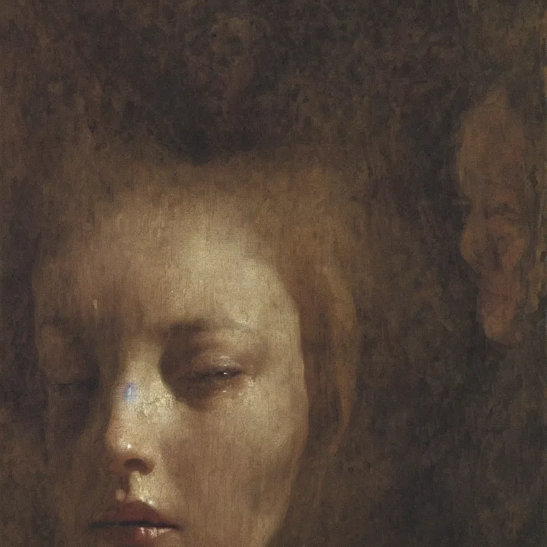 Image similar to Beautiful woman face inside face inside face inside face, baroque cloth, shadows, the long shot, dramatic lighting, high-detailed oil painting by Ilya Repin, William Blake, Michelangelo da Caravaggio and Beksinski, masterpiece, 4k