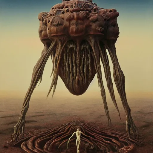 Image similar to the queen of mars by zdzisław beksiński, dariusz zawadzki, jeffrey smith and h.r. giger, oil on canvas, 8k highly professionally detailed, trending on artstation