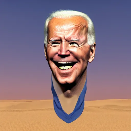 Image similar to photorealistic face Joe Biden as a mask over a dune sandworm with body; photograph, cgi 4k