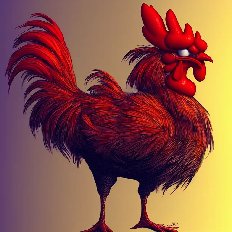 Prompt: anthropomorphic rooster by alex horely orlandelli, fantasy, artstation, smooth, illustration