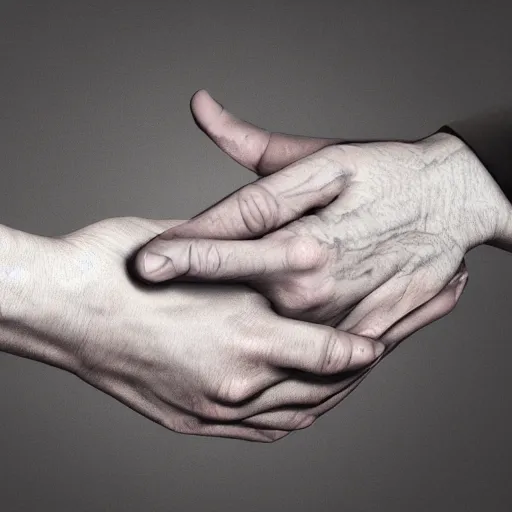 Prompt: a hand made of hands, realist, render, 8k