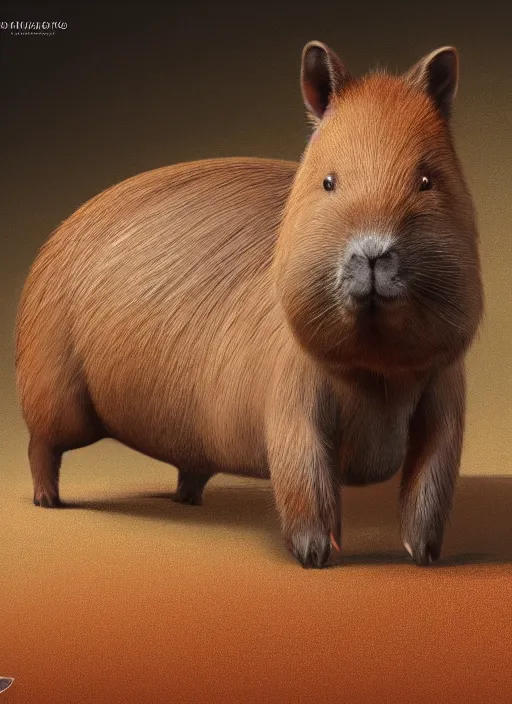 Prompt: detailed full body concept pastel painting of a capybara cowboy, octane render, 4k