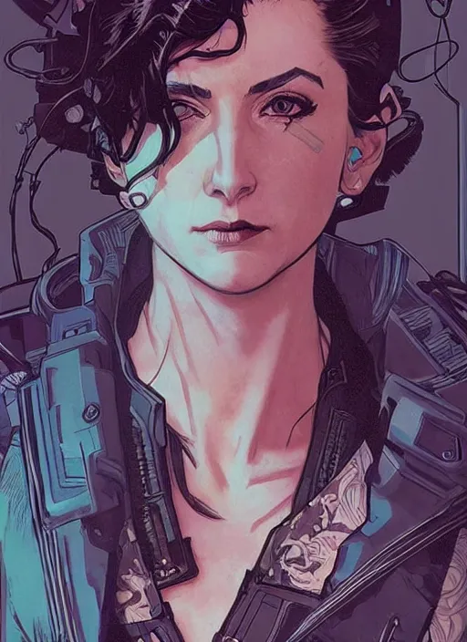 Image similar to cyberpunk selina kyle. portrait by ashley wood and alphonse mucha and laurie greasley and josan gonzalez and james gurney. splinter cell, apex legends, rb 6 s, hl 2, d & d, cyberpunk 2 0 7 7. realistic face. character clothing. vivid color. dystopian setting.