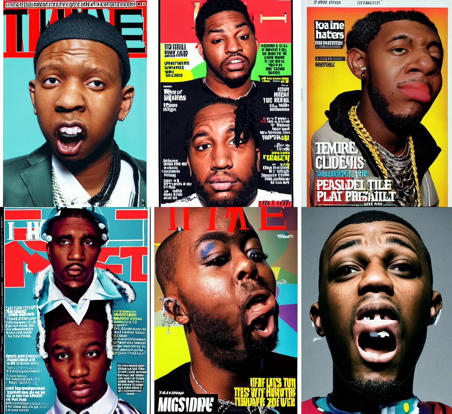 Prompt: head and shoulders portrait photo of the definite worst rapper ever in the world, full color magazine article by Time magazine (2009)