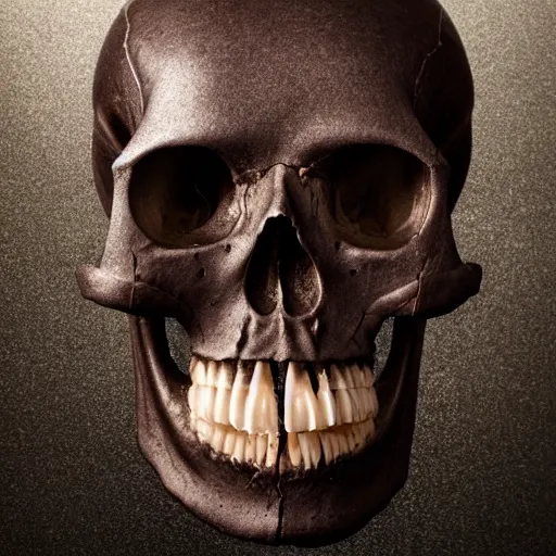 Image similar to A photo of a skull of an Alien, strange object, Alien skull, alien, professional photograph, studio lighting, highly detailed