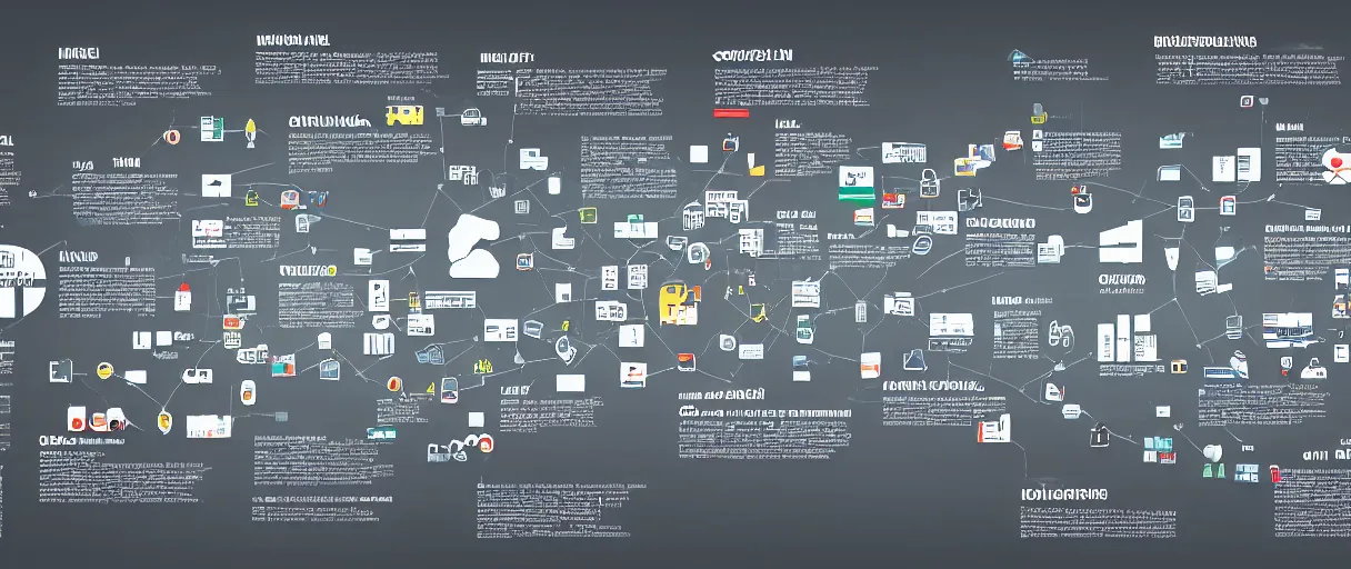 Image similar to isotype chart displaying the supply chain in detail, across multiple phases including logistics, manufacturing, warehousing, and sales, unreal engine, realistic, dramatic lighting, octane render, highly detailed, cinematic lighting, cinematic