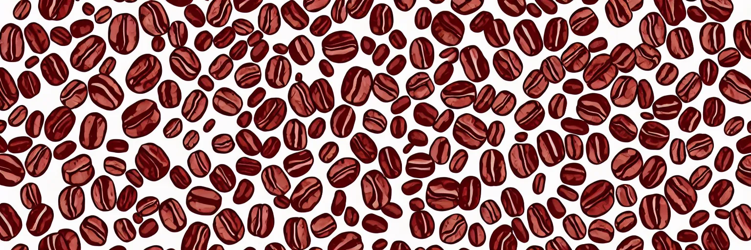 Image similar to seamless pattern design, coffee and music, simple, red and white,