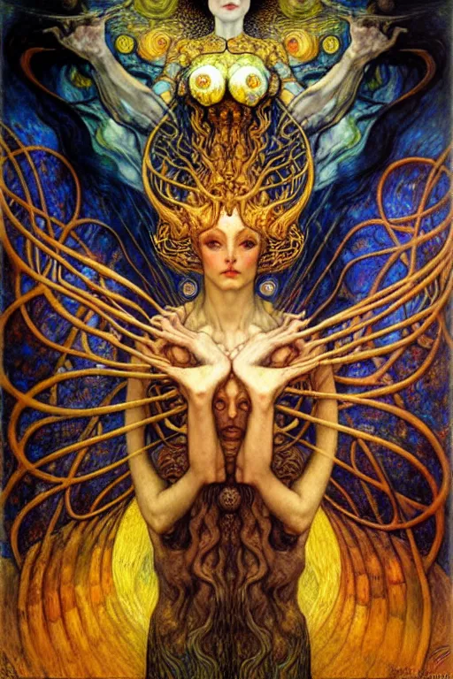 Image similar to Divine Chaos Engine by Karol Bak, Jean Delville, William Blake, Gustav Klimt, and Vincent Van Gogh, symbolist, visionary