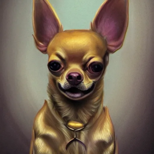 Prompt: chihuahua demon from mars, hyperrealistic