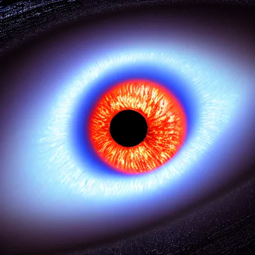 Image similar to Photorealistic Picture of Human Eye as Blackhole