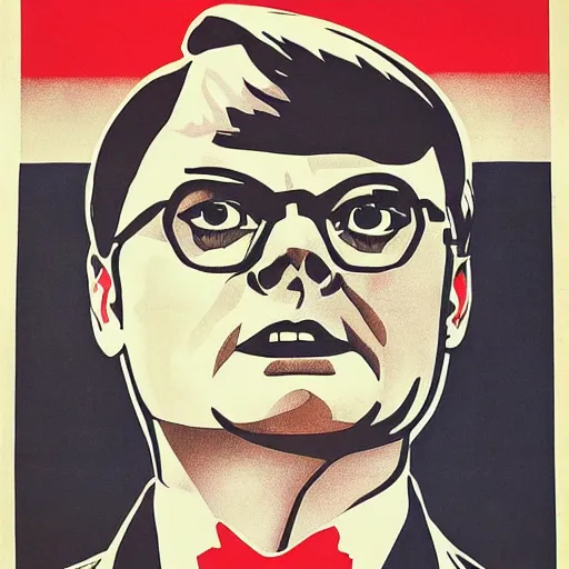 Prompt: dwight schrute russian propaganda poster 1 9 6 0 s