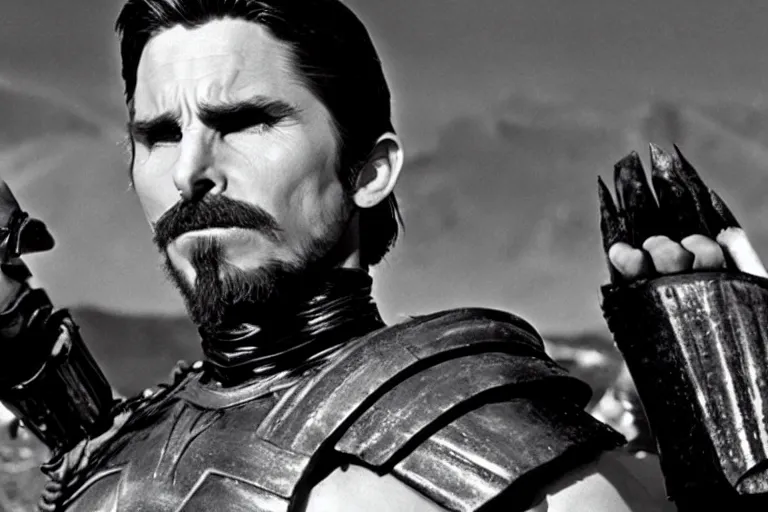 Image similar to film still of Christian Bale as Feyd-Rautha in Dune 1965