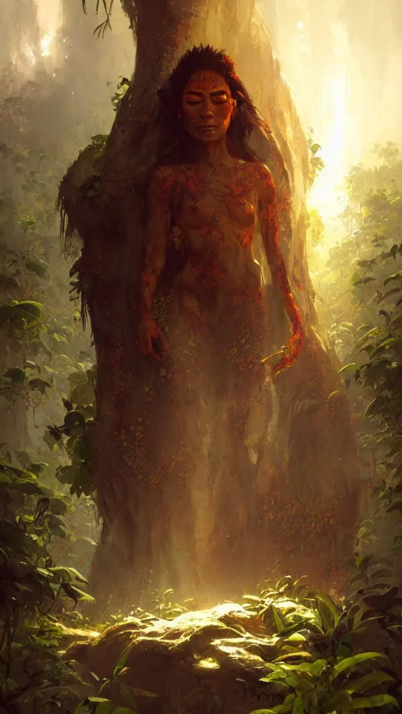 Image similar to The Ayahuasca Spirit, by Greg Rutkowski