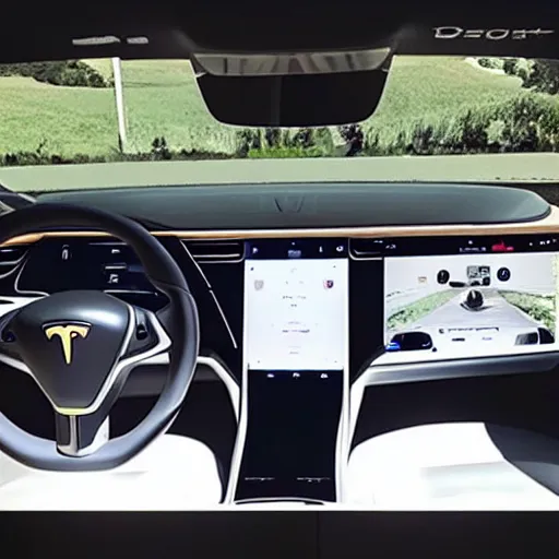 Prompt: “Elon musk the discord moderator who is so white from no sunlight. Eyes red from looking at the screen for too long. Sitting in his Tesla using the car screen as a computer.”