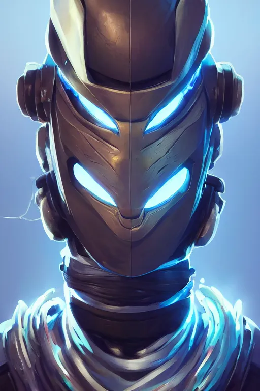 Image similar to epic mask helmet robot ninja portrait stylized as fornite style game design fanart by concept artist gervasio canda, behance hd by jesper ejsing, by rhads, makoto shinkai and lois van baarle, ilya kuvshinov, rossdraws global illumination radiating a glowing aura global illumination ray tracing hdr render in unreal engine 5