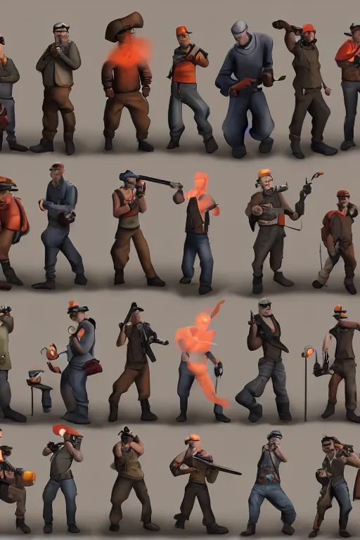 Image similar to team fortress 2 character art by moby francke