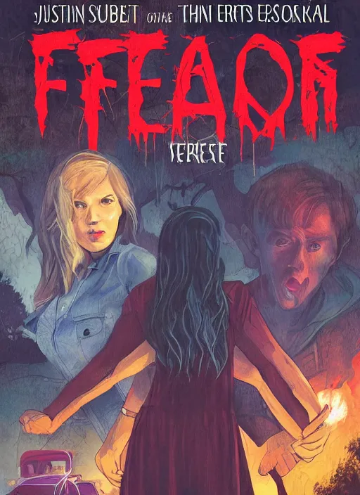 Prompt: fear street book cover by justin erickson