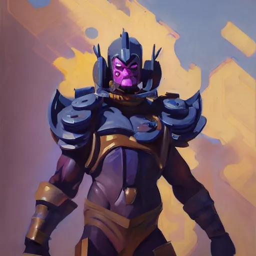 Image similar to greg manchess portrait painting of fierce galactus as overwatch character, medium shot, asymmetrical, profile picture, organic painting, sunny day, matte painting, bold shapes, hard edges, street art, trending on artstation, by huang guangjian, gil elvgren, ruan jia, greg rutkowski, gaston bussiere