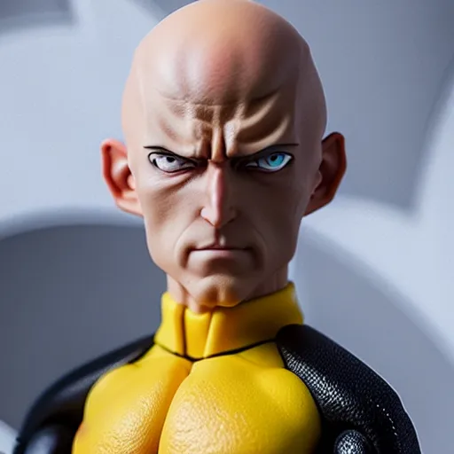 Image similar to saitama action figure. studio shot, ultra realistic. photo. photorealistic. hyper detailed. high resolution, 8 k