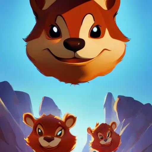 Image similar to face icon stylized minimalist chip'n dale : rescue rangers, loftis, cory behance hd by jesper ejsing, by rhads, makoto shinkai and lois van baarle, ilya kuvshinov, rossdraws global illumination