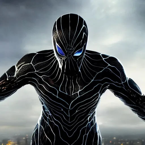 Image similar to still of Bryan Cranston as Carlton Drake, Riot symbiote from Venom (2018), night time, 4k