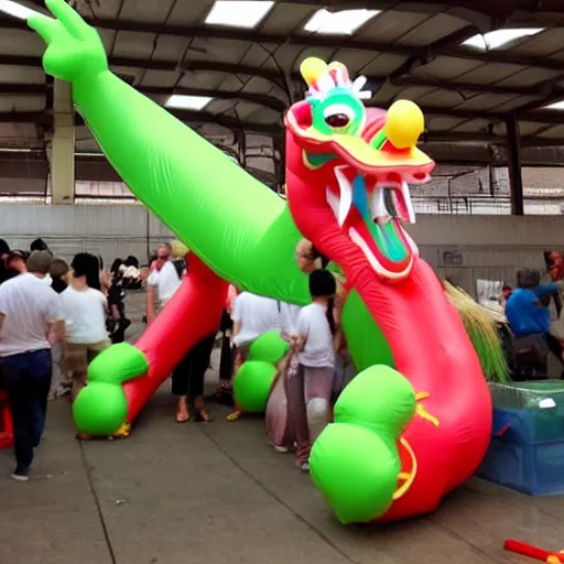 Prompt: wacky waving inflatable arm flailing chinese dragon