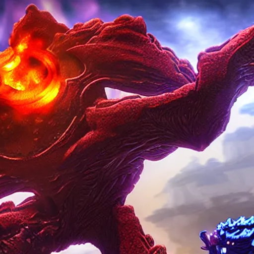Prompt: metroid prime boss battle lava monster 4k detailed