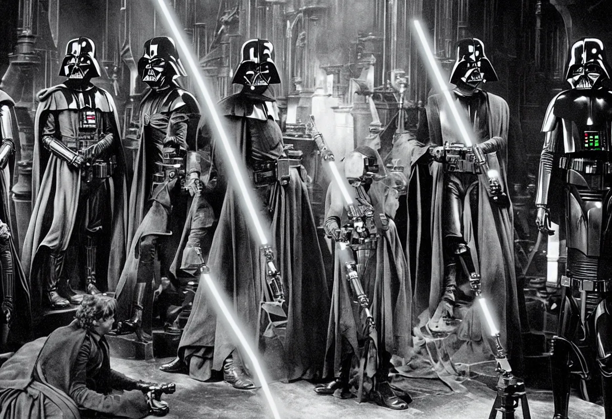 Prompt: victorian Star Wars hq movie still