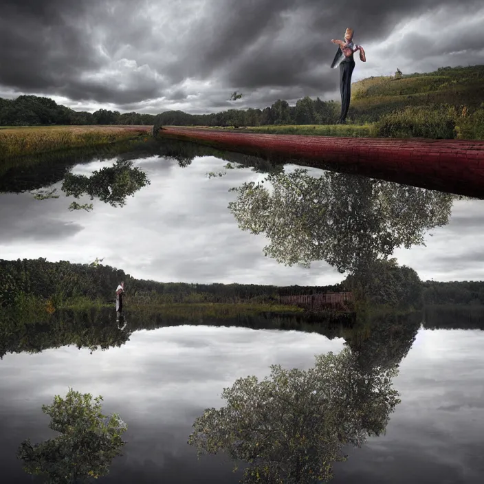 Prompt: , reflections of reflections reflecting on reflections, by erik johansson