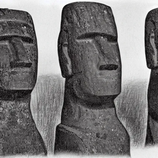 Image similar to a moai line sketch