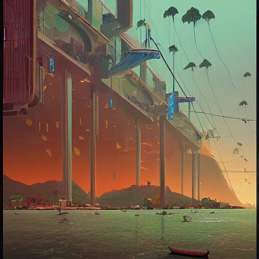 Prompt: rio de janeiro by simon stalenhag