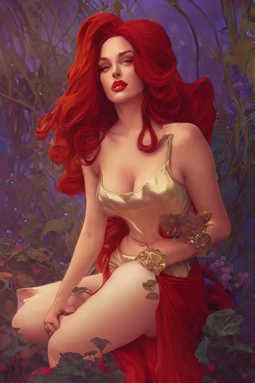 Prompt: jessica rabbit portrait, fantasy, elegant, intricate, by stanley artgerm lau, greg rutkowski, thomas kindkade, alphonse mucha, loish, norman rockwell