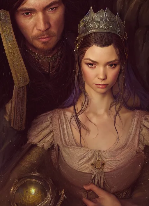 Prompt: highly detailed closeup portrait of a fairytale medieval princess, unreal engine, greg rutkowski, ilya kuvshinov, ross draws, hyung tae and frank frazetta, tom bagshaw, tom whalen, nicoletta ceccoli, mark ryden, lostfish, earl norem, global illumination, god rays, detailed and intricate environment