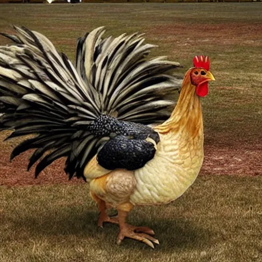 Image similar to giant chicken bred for war