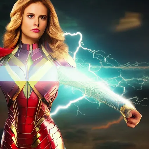 Prompt: vfx marvel woman super hero photo real, volumetric lightning, highly detailed, high quality, HD