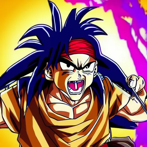 Image similar to Jack Sparrow as a dragon ball character