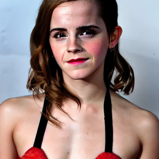 Image similar to emma watson as a tomato