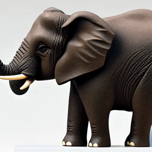 Prompt: a nendoroid elephant, side view, full body, 4 k, highly detailed, subject centered, uncropped, artstation trending