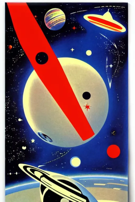 Image similar to space, spaceship, ussr poster, art by grewski