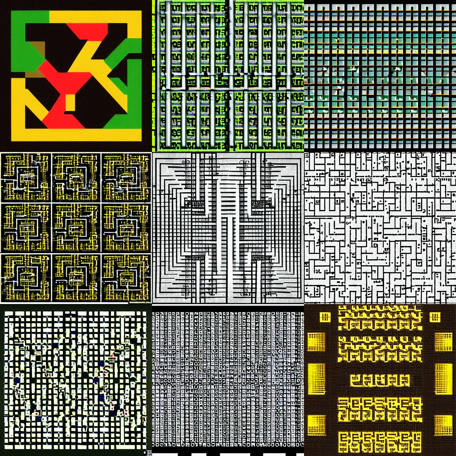 Prompt: them matrix code in the style of escher