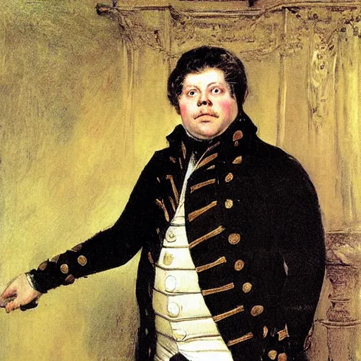 Image similar to george - wendt as an 1 8 th century nobleman, painted by john everett millais