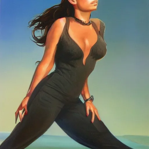 Prompt: mila kunis painted by boris vallejo