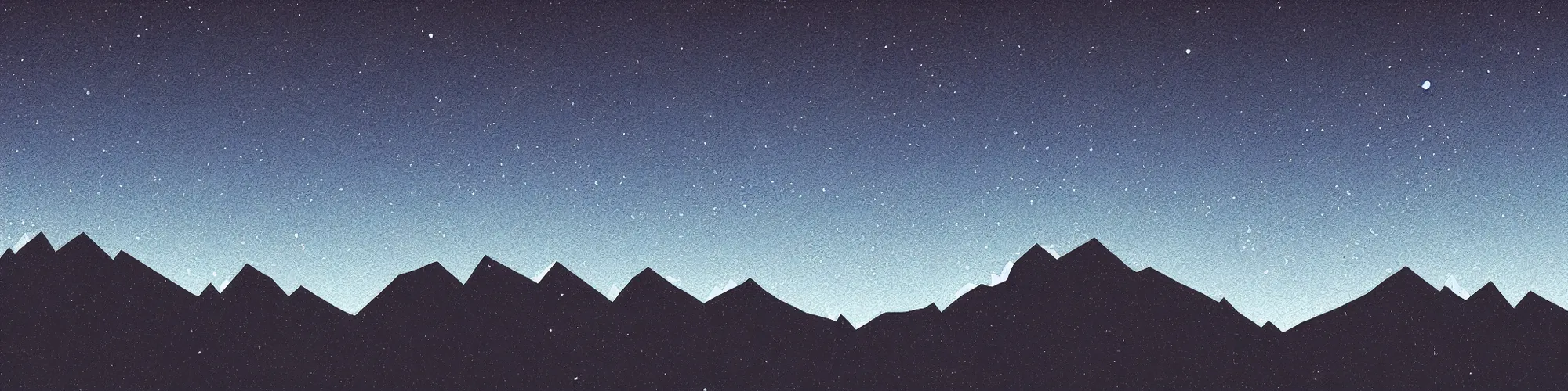 Image similar to mountains, night sky, pixel art, parallax effect