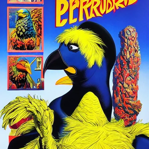 Image similar to big bird by artgem by brian bolland by alex ross by artgem by brian bolland by alex rossby artgem by brian bolland by alex ross by artgem by brian bolland by alex ross