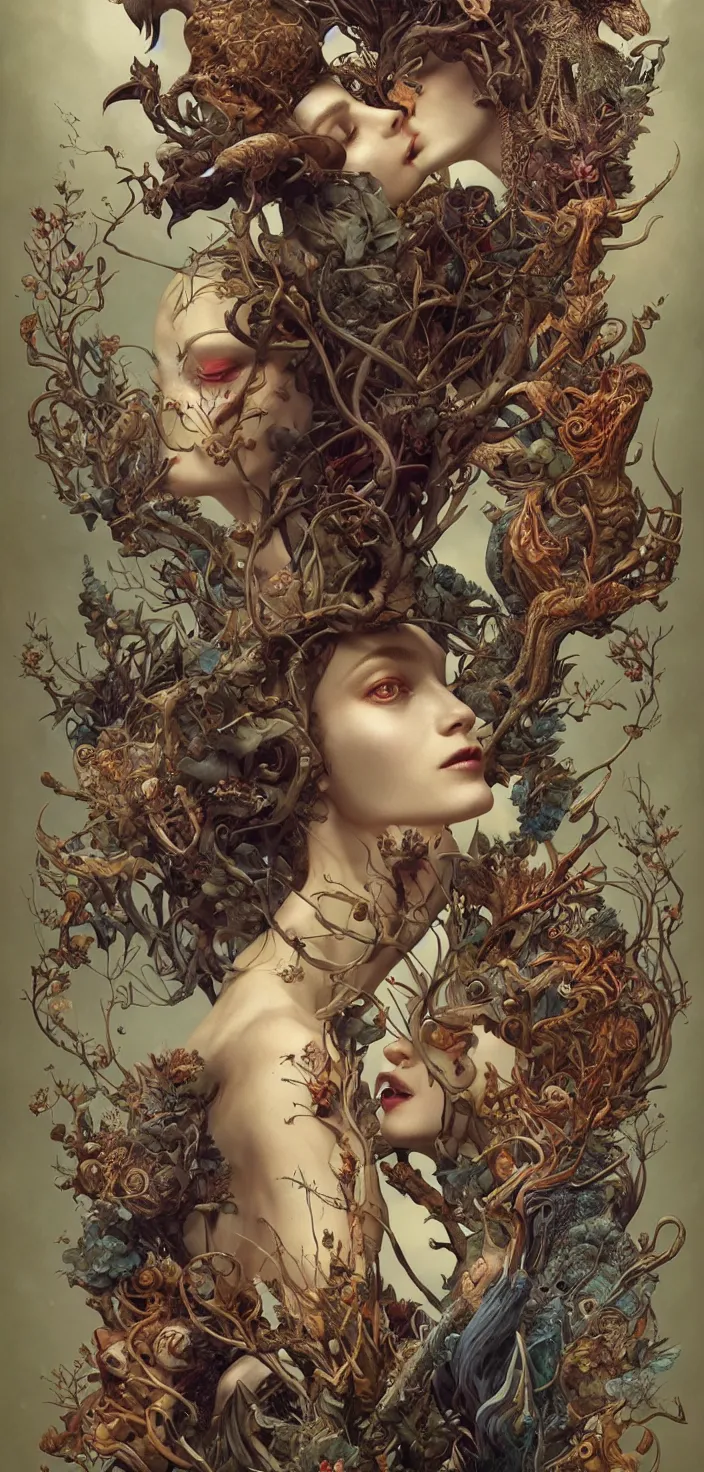 Prompt: exquisite, curious, imaginative creature, humanoid, vogue, anthro, poster by weta studio and james gurney and tom bagshaw and james jean