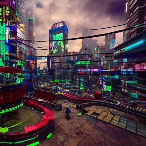 Prompt: cyberpunk playground