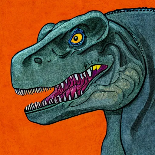 Image similar to a trex portrait