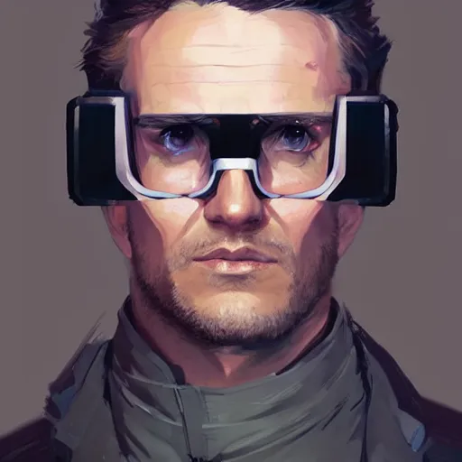 Prompt: portrait of a man by greg rutkowski, he looks like gabriel macht with black googles, wearing futuristic flying jacket, highly detailed portrait, scifi, digital painting, artstation, concept art, smooth, sharp foccus ilustration, artstation hq