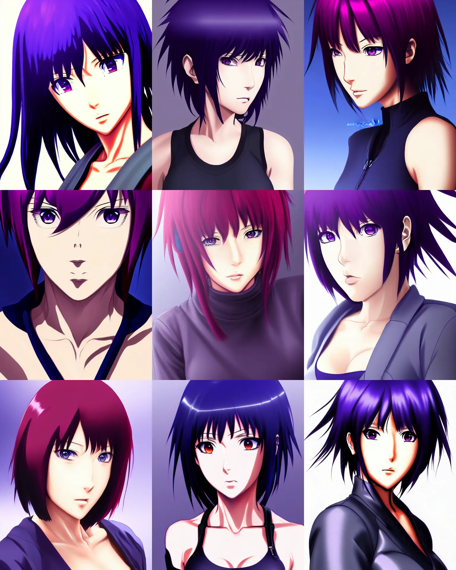 Prompt: portrait anime of motoko kusanagi cute - fine - face, pretty face, realistic shaded perfect face, fine details. anime. realistic shaded lighting by mikapikazo