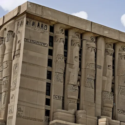 Image similar to Egyptian revival postmodern building